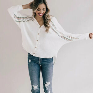 Impressions Sunshine and Sangria Waffle Knit Top